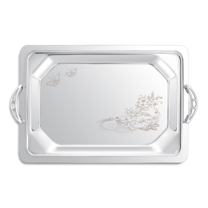 Rectangular Tray with handle (rosy)