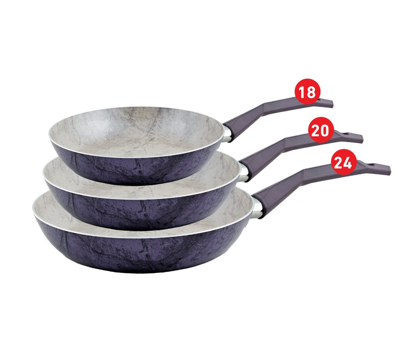 Designo Frying Pan Set 3pcs Purple (18, 20, 24 )