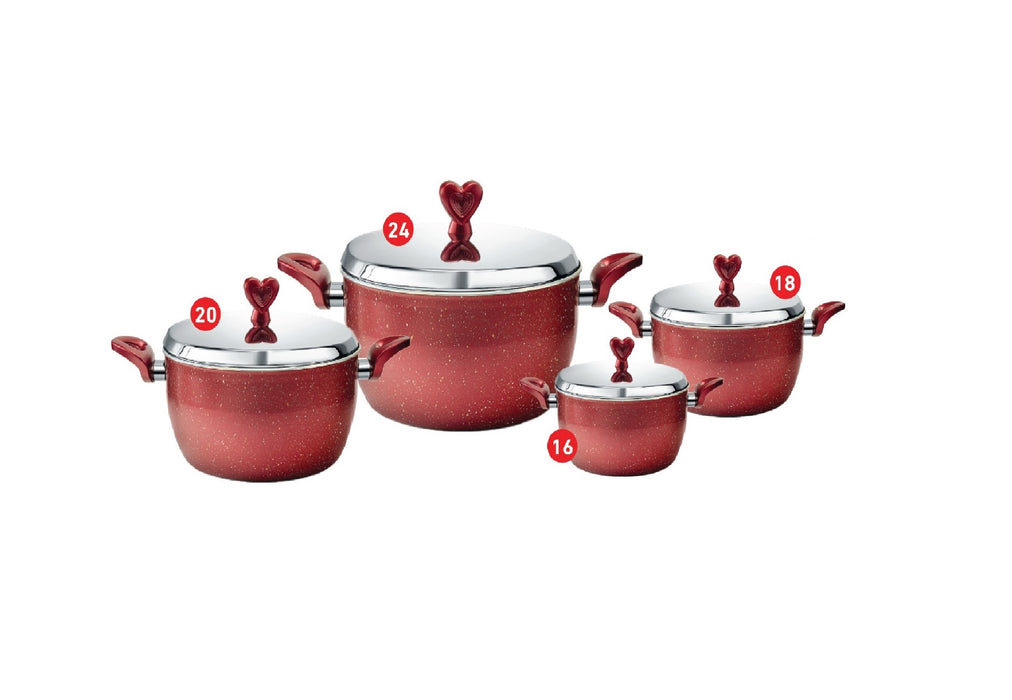 Granite lovely set 8 pcs pots(16-18-20-24)