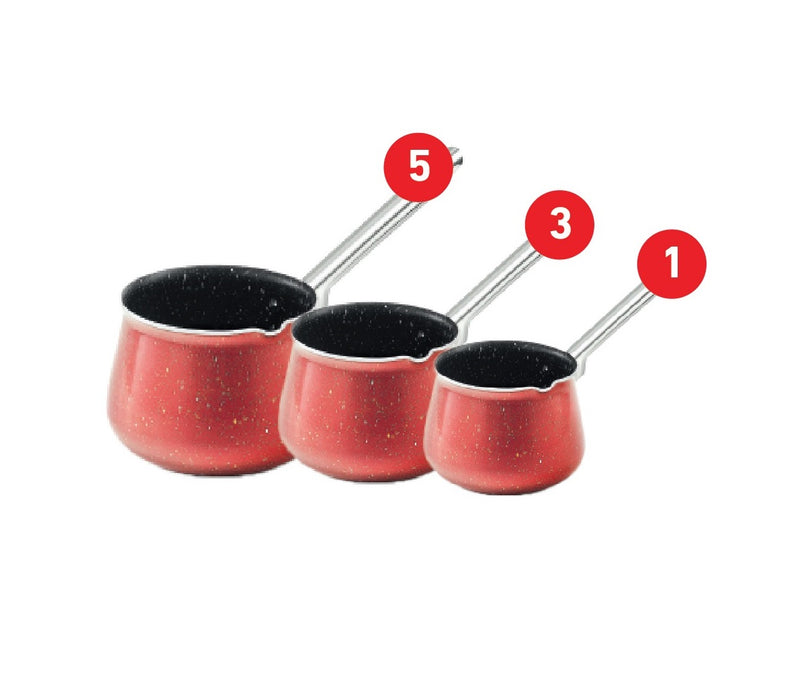 Lovely Granite Coffee Pot Set 3 pcs (1, 3, 5) with Stainless Steel Handle